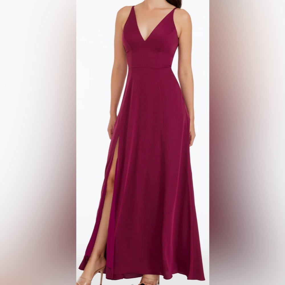 Dress The Population Parker‎ Gown Fit & Flare Dark Magenta S NWT